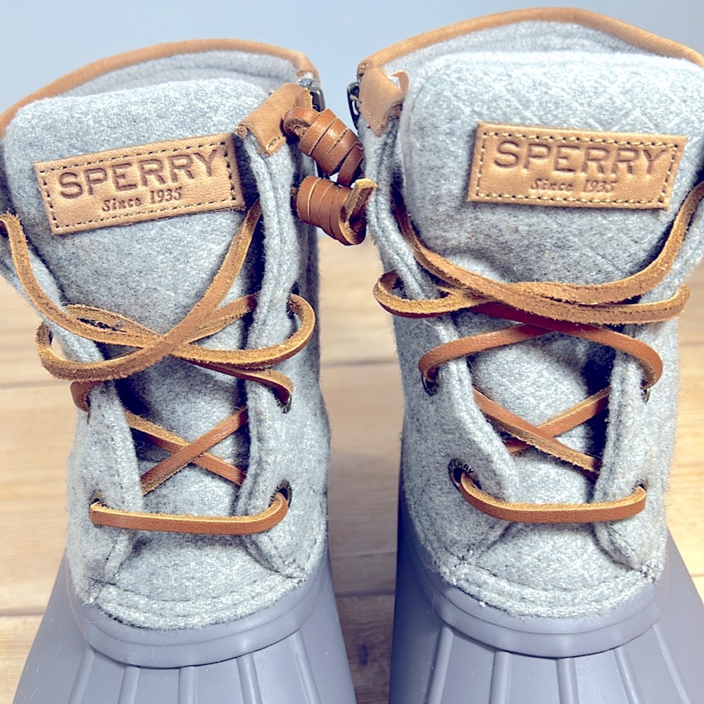 Sperry Gray Saltwater Wool Duck Boots Women’s 5.5 - Picture 13 of 14